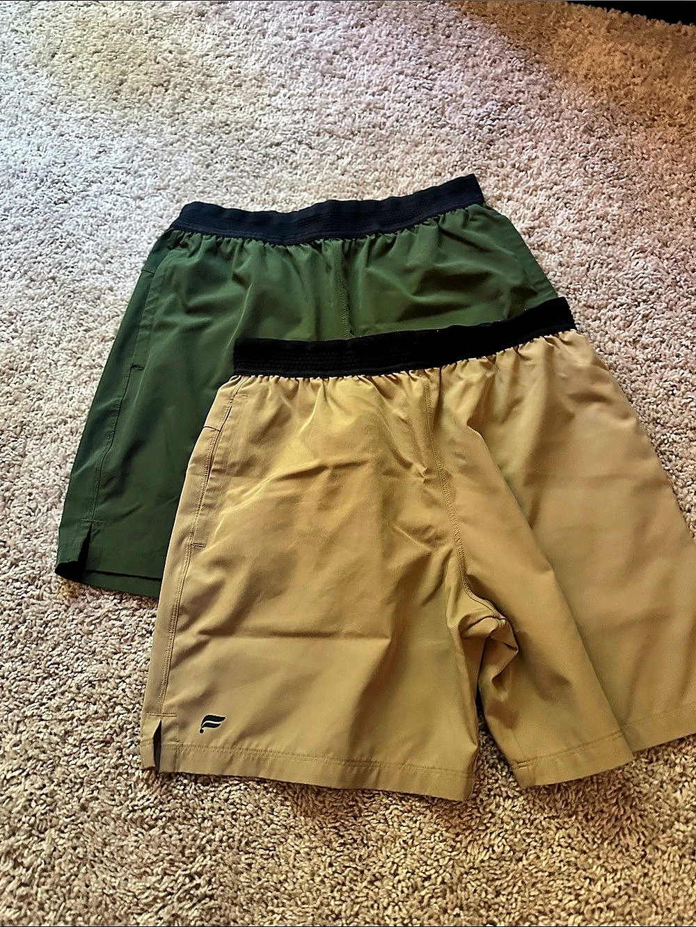 Fabletics Men's Shorts Tan & Green